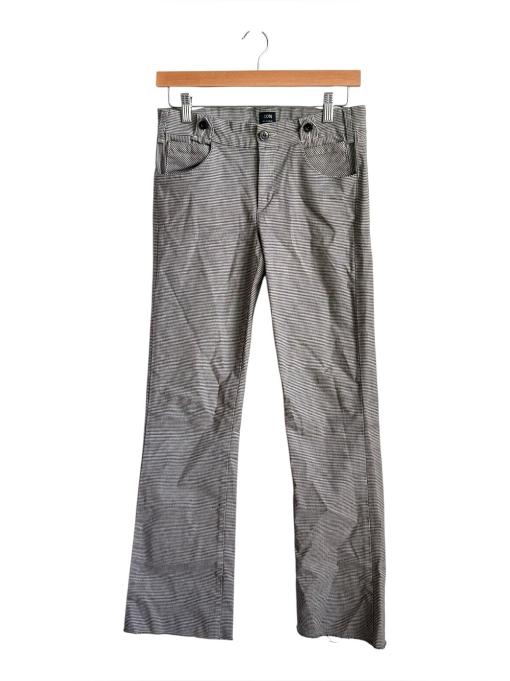 Citizens of Humanity Micro Houndstooth Straight Leg Pants Raw Hem Size 27